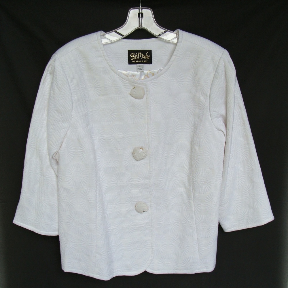 Bob Mackie large white blazer NWOT